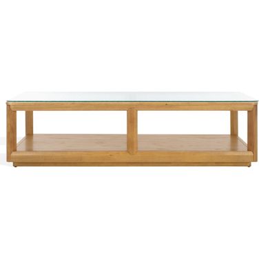Benecarlo Glass Top Coffee Table In Clear and Natural