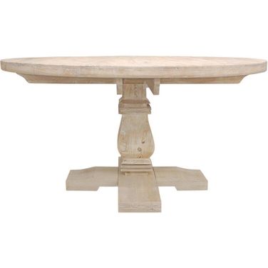 Benedict Round Dining Table In White Wash