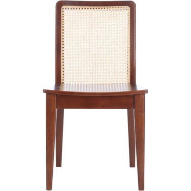 Benicio Rattan Dining Chair Set of 2 in Dark Brown