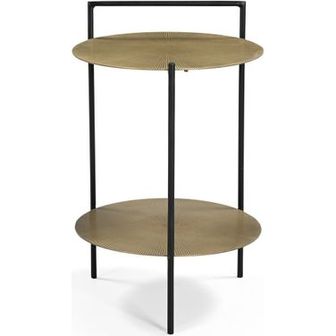 Benji Iron Side Table In Brass and Black