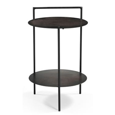 Benji Iron Side Table In Dark Copper