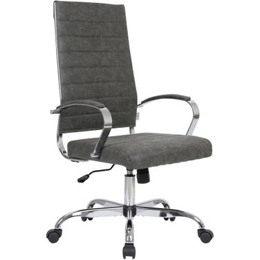 Benmar High Back Leather Office Chair In Charcoal