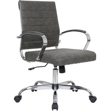 Benmar Leather Office Chair In Charcoal