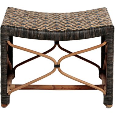 Bennet Stool In Black and Natural Rattan