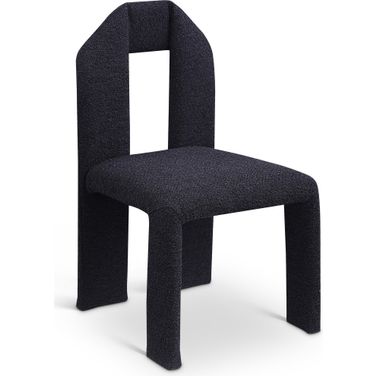 Bennett Boucle Fabric Dining Chair Set of 2 In Black