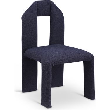 Bennett Boucle Fabric Dining Chair Set of 2 In Navy