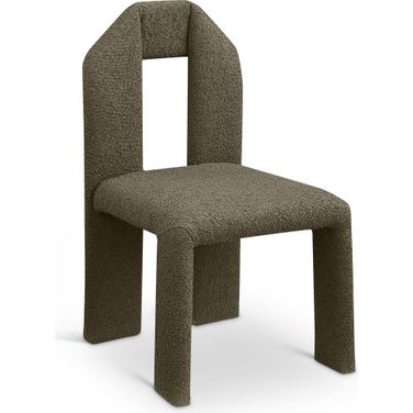 Bennett Boucle Fabric Dining Chair Set of 2 In Olive