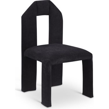 Bennett Chenille Fabric Dining Chair Set of 2 In Black