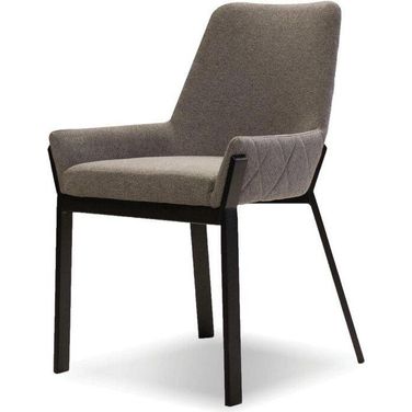 Benson Dark Gray Fabric And Black Powder Coated Metal Dining Chair - Set of 2