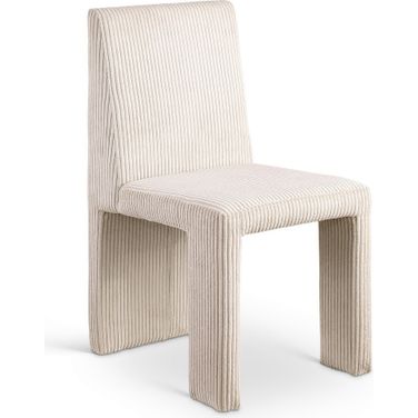 Benson Microsuede Corduroy Fabric Dining Chair Set of 2 In Beige