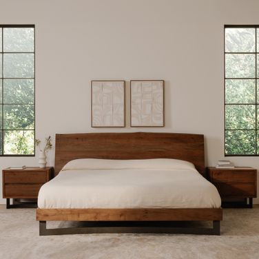Bent Brown Platform Bedroom Set