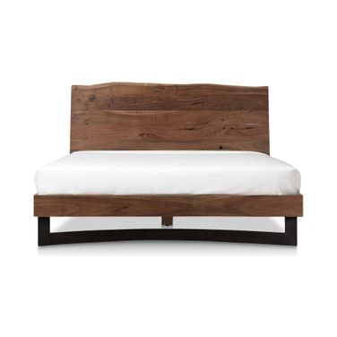 Bent Brown Queen Platform Bed
