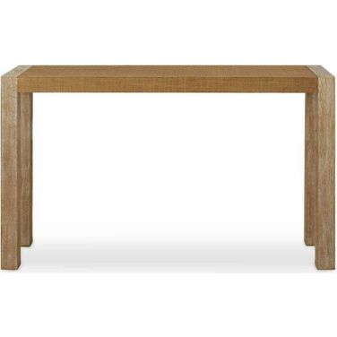 Bentley Grasscloth Console Table In Woodtone
