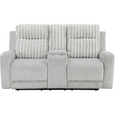Benton Double Reclining Loveseat with Center Console In Gray