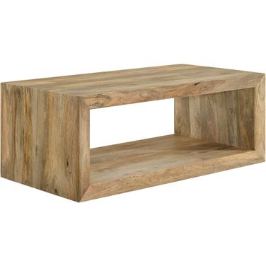 Benton Rectangular Solid Wood Coffee Table Natural