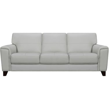 Bergen 87 Inch Dove Gray Genuine Leather Square Arm Sofa