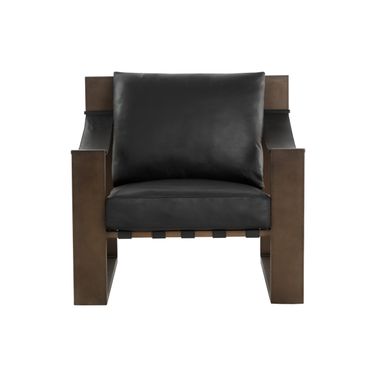 Berke Lounge Chair In Antique Bronze and Charcoal Black