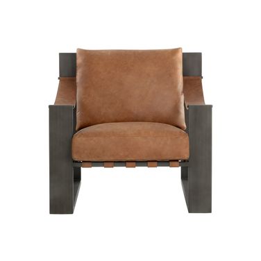 Berke Lounge Chair In Gunmetal and Tan