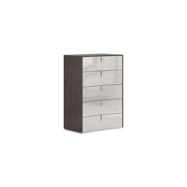 Berlin 5 Drawers Chest of Drawers In Chestnut and Light Grey