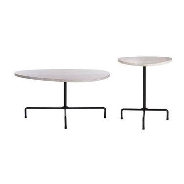Berlin Tripod Occasional Table Set In Light Grey