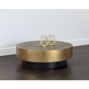 Bernaby Antique Brass and Black Occasional Table Set