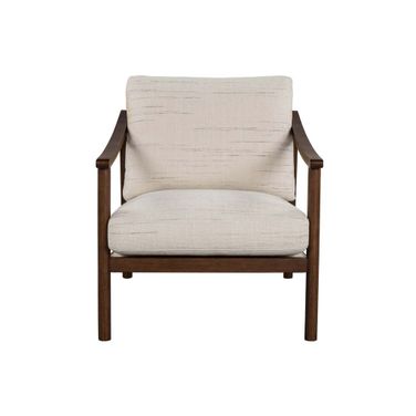 Bernard Club Chair In Shoji Cream and Walnut