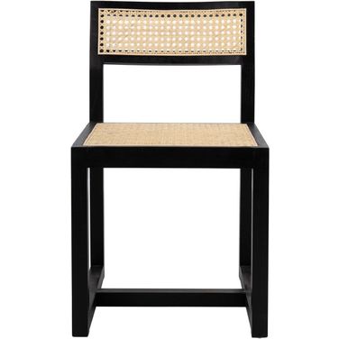 Bernice Black and Natural Cane Dining Chair