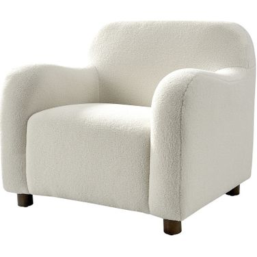 Bernie Boucle Upholstered Armchair In Ivory