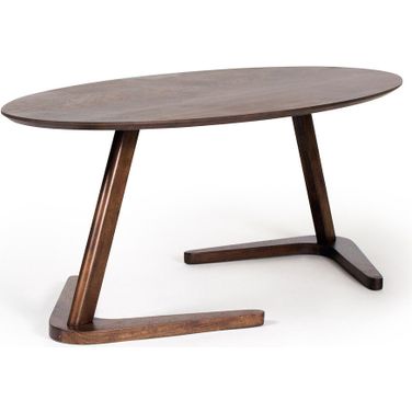 Bertram Oval Coffee Table In Walnut
