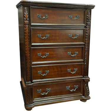Bessy Traditional Cherry Wood 5 Drawer Chest