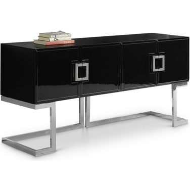 Beth Sideboard/Buffet In Black and Chrome