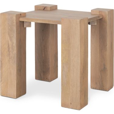 Beth Wood Square Accent Table In Light Brown