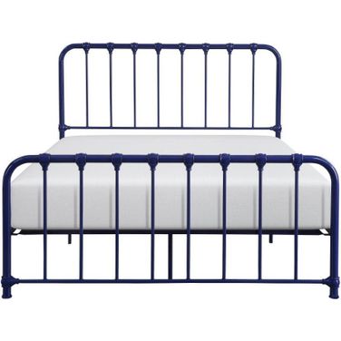 Bethany Blue Queen Metal Bed In A Box