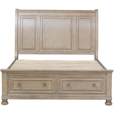 Bethel Wire Brushed Storage Queen Platform Bed In Gray