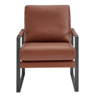 Bettina Lounge Chair In Matte Black and Brown