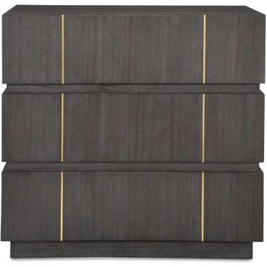 Between The Lines Accent Chest In Brass and Black