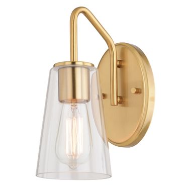 Beverly 1 Light Wall Light In Muted Brass