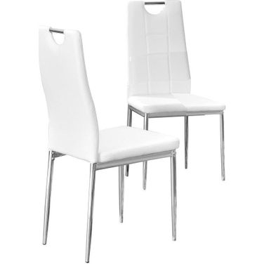 Beverly Faux Leather Upholstered Side Chair Set of 2 In White