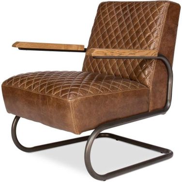 Beverly Hills Cuba Brown Leather Chair