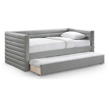 Beverly Vegan Leather Twin Daybed In Grey