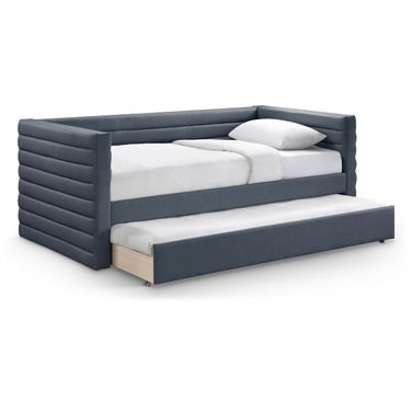 Beverly Vegan Leather Twin Daybed In Navy