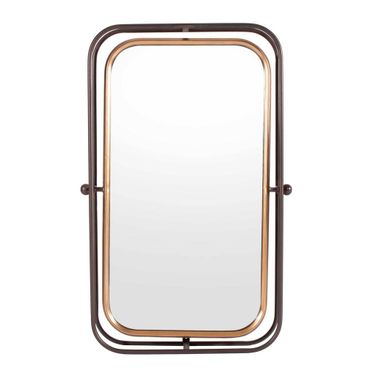 Bevin Metal Wall Mirror In Grey and Gold