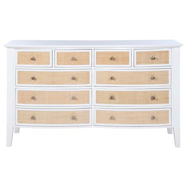 Bexhill 10-Drawer Dresser Cabinet In White