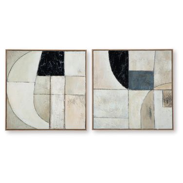 Bexlen Wall Art Set of 2 In Tan/Taupe/Black