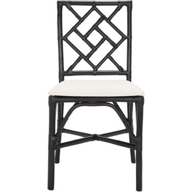 Bhumi Accent Chair with Cushion Set of 2 in Black and White