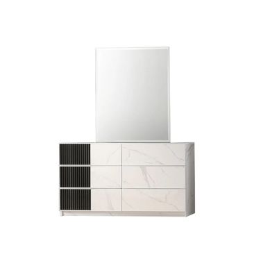 Bianca Dresser and Mirror In White and Grey