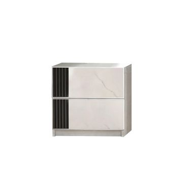 Bianca Left Nightstand In White and Grey
