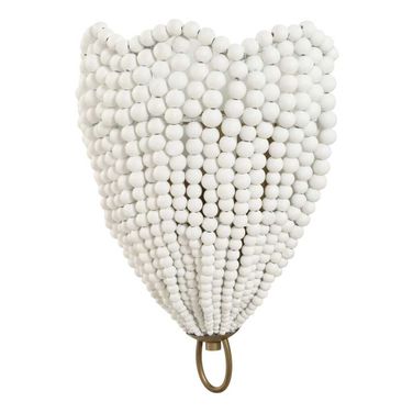 Biddeford 1 Light Beaded Sconce In Gold and White