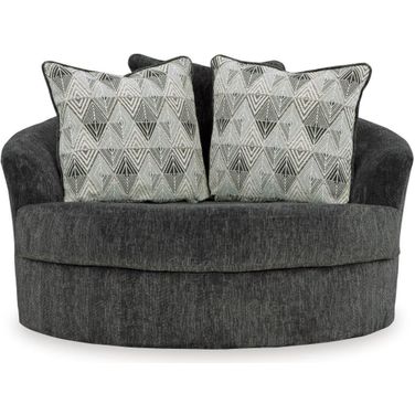 Biddeford Oversized Swivel Accent Chair In Shadow