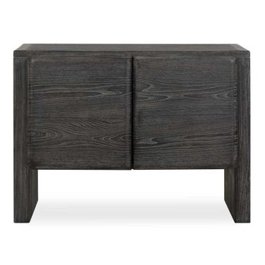 Bierk Dark Stain 2 Door Cabinet In Black and Woodtone